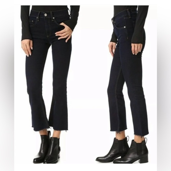 Rag & Bone 10‎ inch crop flare Black Women’s Size 28 - Picture 1 of 12
